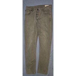Rag and Bone Jeans Mens 34x34 Gray Iron Denim Fit 2 Slim Leg Button Fly Pants